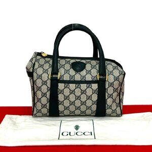 GUCCI GG leather Boston Navy Blue